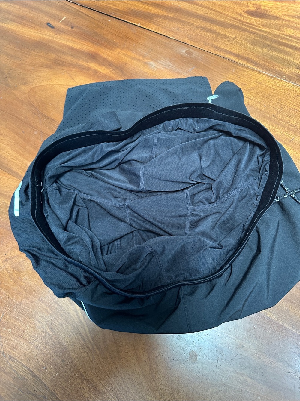 Fabletics Men's Black Athletic Shorts with Light Reflective Accents - Picture 5 of 5